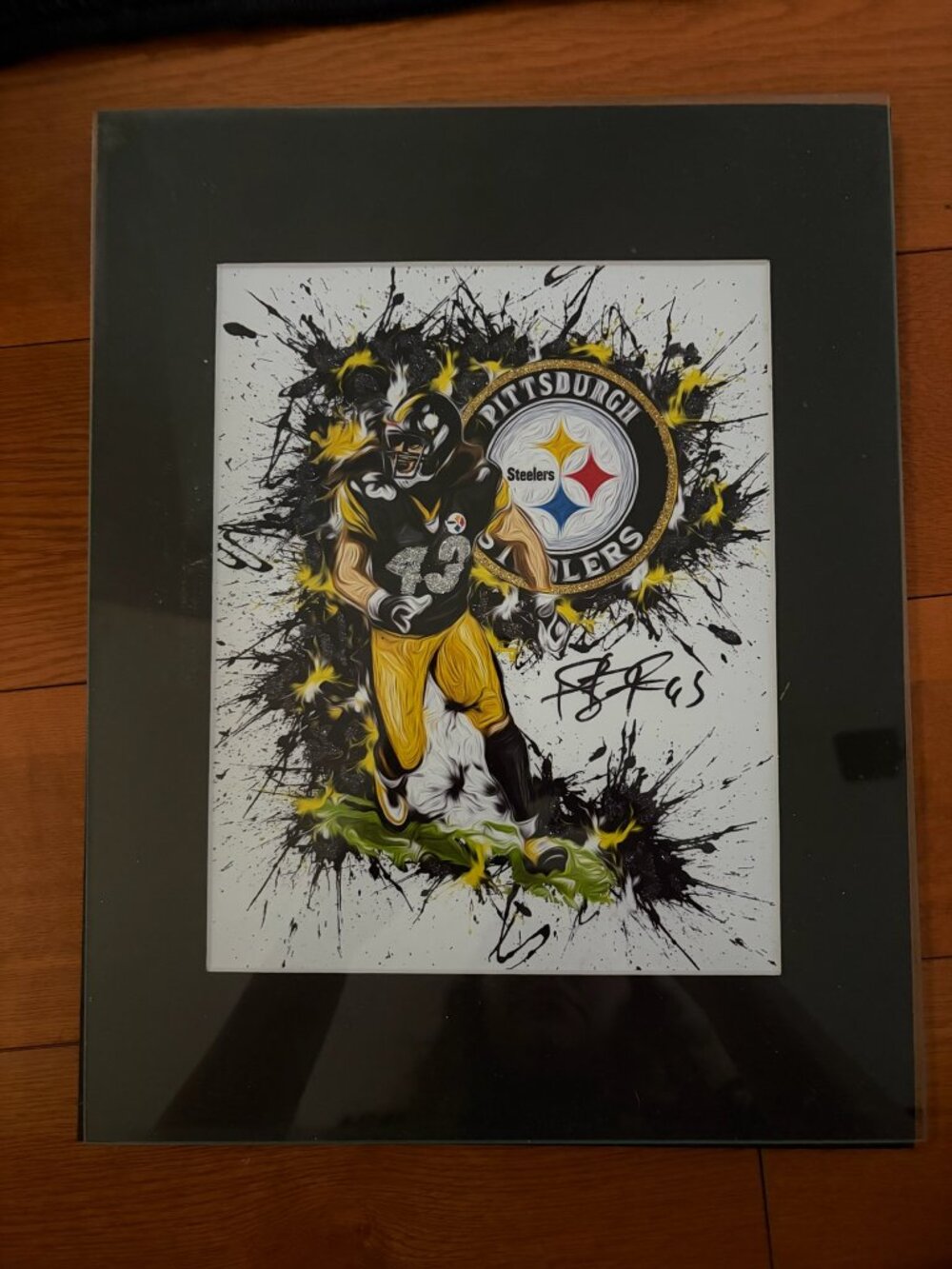 Pittsburgh Steelers Autographed Player Art Print - Matted NFL Memorabilia